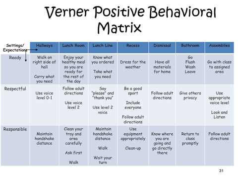Getting Started With Swpbis One District S Journey Through The Process Pattan Behavior Matrix Template